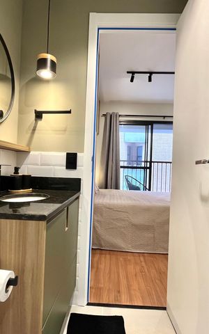 Studio para alugar com 26m², 1 quarto e sem vaga Studio para alugar com 26m², 1 quarto e sem vagaBanheiro