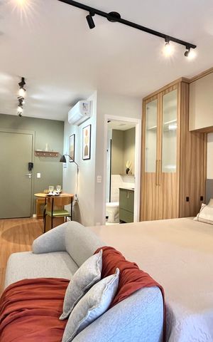 Studio para alugar com 26m², 1 quarto e sem vaga Studio para alugar com 26m², 1 quarto e sem vagaSala/Quarto