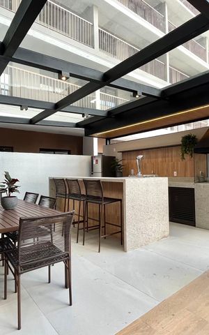 Studio para alugar com 26m², 1 quarto e sem vaga Studio para alugar com 26m², 1 quarto e sem vagaÁrea comum - Churrasqueira