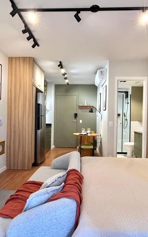 Studio para alugar com 26m², 1 quarto e sem vaga Studio para alugar com 26m², 1 quarto e sem vagaSala/Quarto