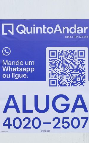 Apartamento para alugar com 40m², 2 quartos e sem vagaPlaca GRANDE instalada no portão do condomínio, dia 23.09.26 - Código da placa: EWTB-927
