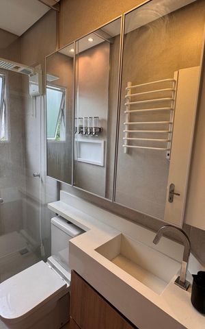 Casa de condomínio para alugar com 75m², 2 quartos e 1 vagaBanheiro da Suíte