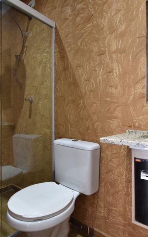 Studio para alugar com 38m², 1 quarto e sem vagaBanheiro do Studio