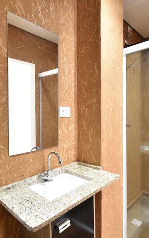 Studio para alugar com 38m², 1 quarto e sem vagaBanheiro do Studio