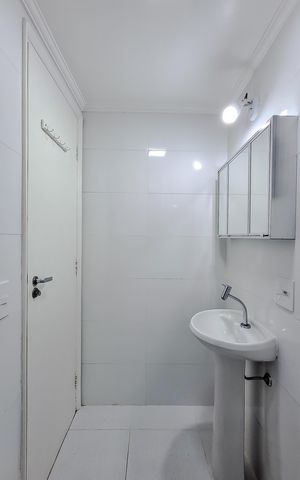 Studio para alugar com 36m², 1 quarto e sem vaga Studio para alugar com 36m², 1 quarto e sem vagaBanheiro social