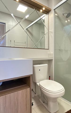 Apartamento para alugar com 83m², 3 quartos e 1 vaga Apartamento para alugar com 83m², 3 quartos e 1 vagaBanheiro social