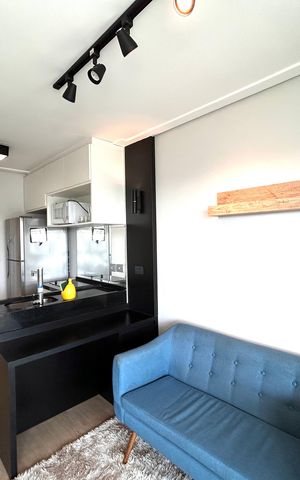 Studio para alugar com 34m², 1 quarto e 1 vagaSala e cozinha conjugados 