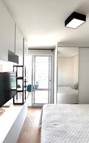 Studio para alugar com 34m², 1 quarto e 1 vagaQuarto