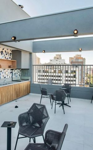 Studio à venda com 25m², 1 quarto e sem vaga Studio à venda com 25m², 1 quarto e sem vagaÁrea comum - Churrasqueira