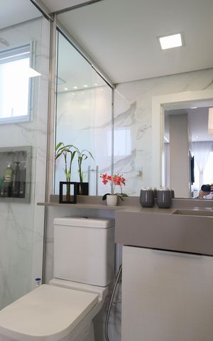 Casa de condomínio à venda com 134m², 3 quartos e 2 vagasBanheiro da Suíte 1