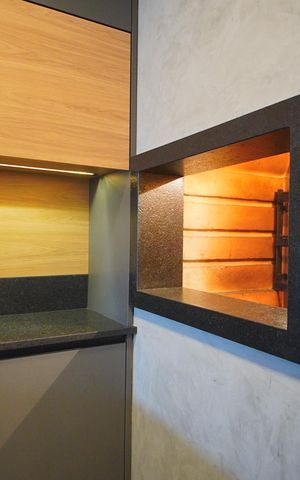Studio à venda com 48m², 1 quarto e 1 vagaCozinha - Churrasqueira