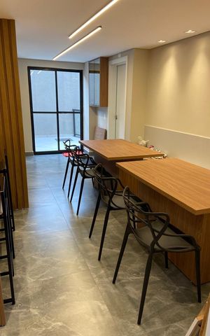 Apartamento para alugar com 33m², 1 quarto e 1 vaga Apartamento para alugar com 33m², 1 quarto e 1 vagaÁrea gourmet