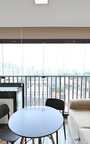 Studio para alugar com 26m², 1 quarto e sem vagaVaranda
