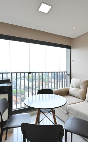 Studio para alugar com 26m², 1 quarto e sem vagaVaranda