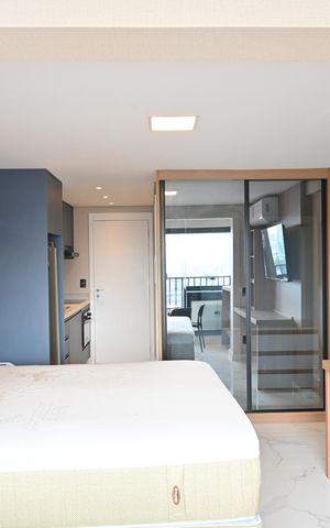 Studio para alugar com 26m², 1 quarto e sem vagaVaranda