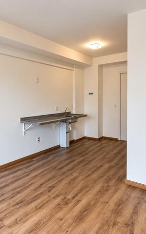 Studio para alugar com 25m², 1 quarto e sem vaga Studio para alugar com 25m², 1 quarto e sem vagaDormitório