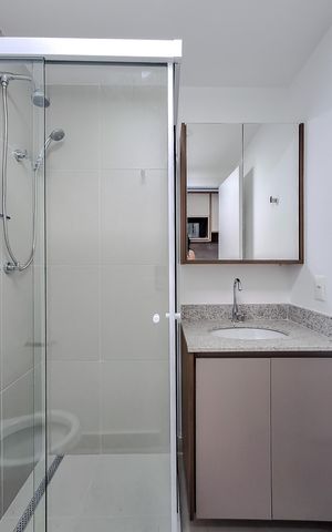 Studio para alugar com 26m², 1 quarto e sem vaga Studio para alugar com 26m², 1 quarto e sem vagaBanheiro