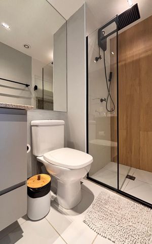 Apartamento para alugar com 25m², 1 quarto e sem vaga Apartamento para alugar com 25m², 1 quarto e sem vagaBanheiro da Suíte