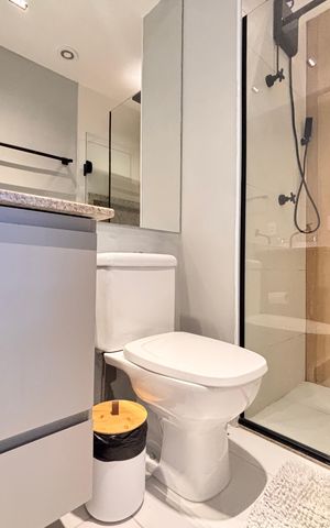 Apartamento para alugar com 25m², 1 quarto e sem vaga Apartamento para alugar com 25m², 1 quarto e sem vagaBanheiro da Suíte