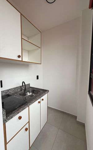 Studio à venda com 28m², 1 quarto e sem vaga