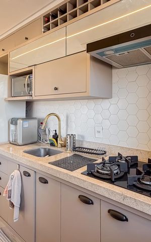 Apartamento à venda com 34m², 2 quartos e 1 vagaCozinha e Área de Serviço