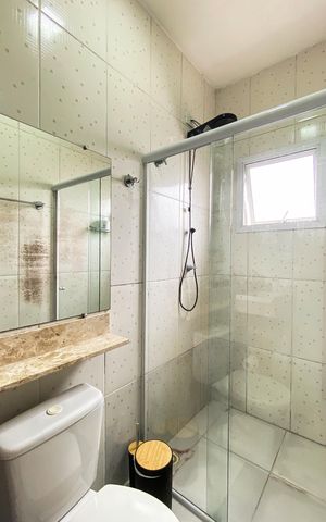 Casa de condomínio à venda com 79m², 2 quartos e 2 vagas Casa de condomínio à venda com 79m², 2 quartos e 2 vagasBanheiro da Suíte 1