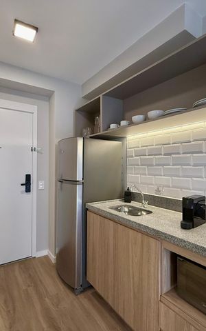 Studio para alugar com 24m², 1 quarto e sem vaga Studio para alugar com 24m², 1 quarto e sem vagaCozinha
