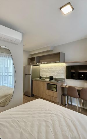 Studio para alugar com 24m², 1 quarto e sem vaga Studio para alugar com 24m², 1 quarto e sem vagaQuarto