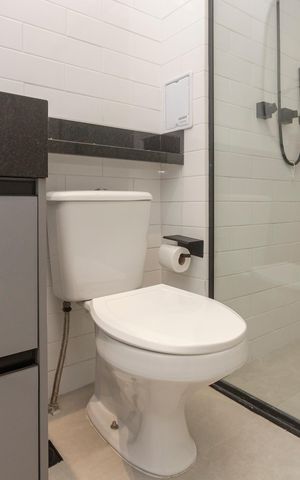 Studio para alugar com 30m², 1 quarto e sem vaga Studio para alugar com 30m², 1 quarto e sem vagaBanheiro