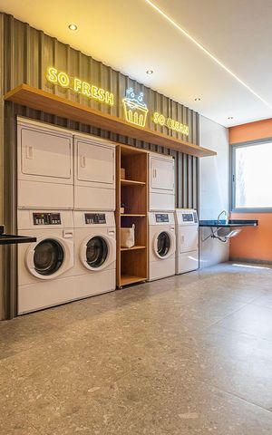 Studio para alugar com 24m², 1 quarto e sem vaga Studio para alugar com 24m², 1 quarto e sem vagaLavanderia