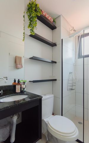 Studio para alugar com 29m², 1 quarto e 1 vaga Studio para alugar com 29m², 1 quarto e 1 vagaBanheiro