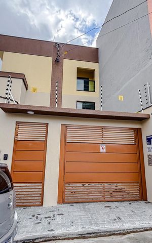 Casa de condomínio à venda com 96m², 2 quartos e 1 vagaFachada com Placa