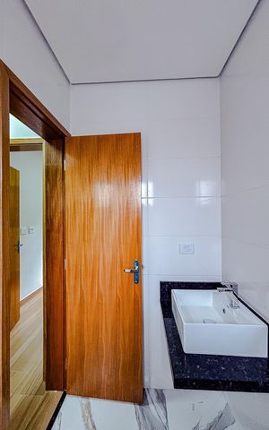 Casa de condomínio à venda com 86m², 2 quartos e 1 vagaBanheiro