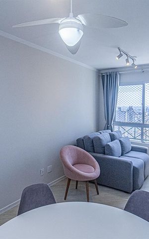 Apartamento para alugar com 48m², 2 quartos e 1 vaga Apartamento para alugar com 48m², 2 quartos e 1 vagasala de estar e de jantar_3
