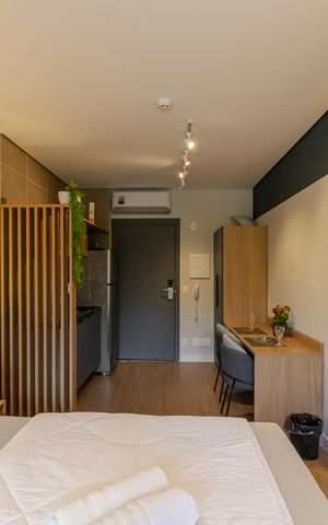 Studio para alugar com 36m², 1 quarto e sem vagaQuarto - Cozinha