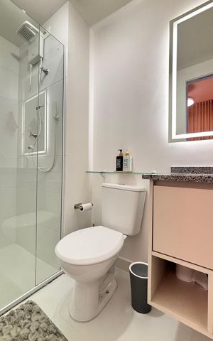 Apartamento para alugar com 29m², 1 quarto e sem vaga Apartamento para alugar com 29m², 1 quarto e sem vagaBanheiro da Suíte