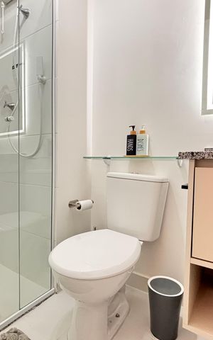 Apartamento para alugar com 29m², 1 quarto e sem vaga Apartamento para alugar com 29m², 1 quarto e sem vagaBanheiro da Suíte