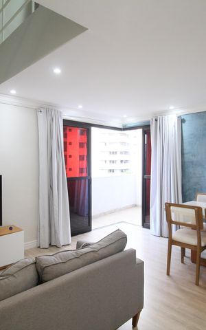 Apartamento para alugar com 64m², 1 quarto e 2 vagasSala