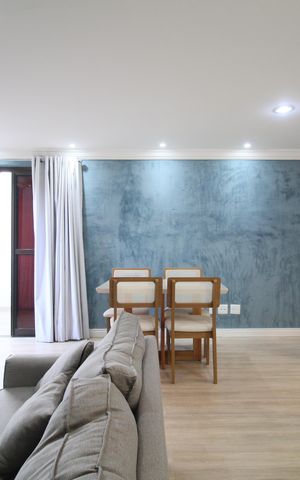 Apartamento para alugar com 64m², 1 quarto e 2 vagasSala