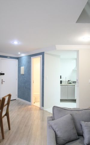 Apartamento para alugar com 64m², 1 quarto e 2 vagasSala