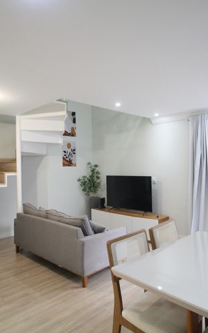Apartamento para alugar com 64m², 1 quarto e 2 vagasSala