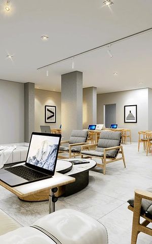 Apartamento para alugar com 42m², 2 quartos e 1 vaga Apartamento para alugar com 42m², 2 quartos e 1 vagaÁrea comum - Espaço Trabalho