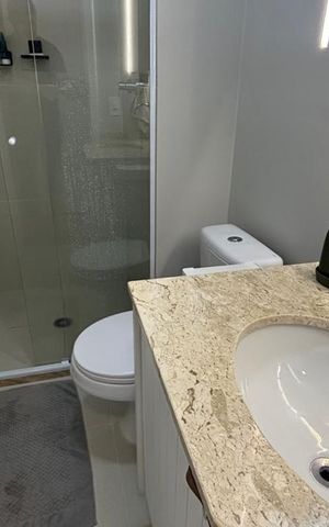 Apartamento para alugar com 58m², 2 quartos e 1 vaga Apartamento para alugar com 58m², 2 quartos e 1 vagaBanheiro da Suíte
