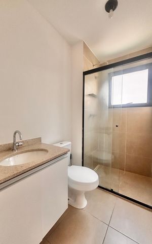 Apartamento para alugar com 61m², 1 quarto e 2 vagas Apartamento para alugar com 61m², 1 quarto e 2 vagasBanheiro quarto