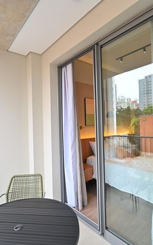 Studio para alugar com 26m², 1 quarto e sem vagaVaranda