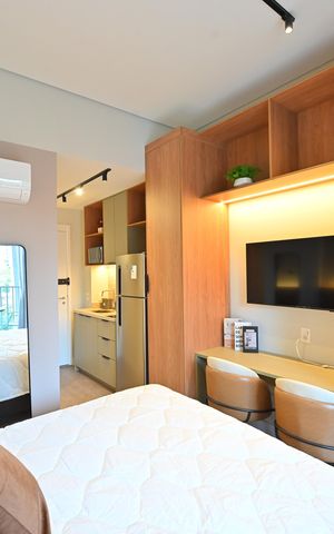 Studio para alugar com 26m², 1 quarto e sem vagaSala/Quarto