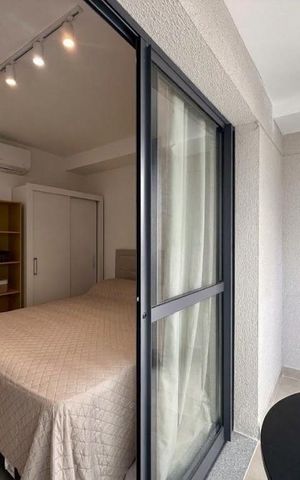 Studio para alugar com 31m², 1 quarto e sem vagaSacada  