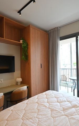 Studio para alugar com 26m², 1 quarto e sem vagaSala/Quarto