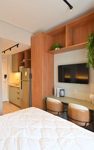 Studio para alugar com 26m², 1 quarto e sem vagaSala/Quarto