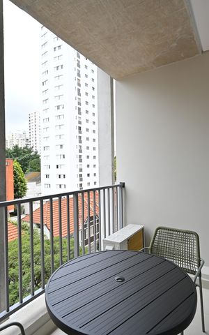 Studio para alugar com 26m², 1 quarto e sem vagaVaranda